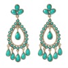 Wholesale Fashion Jewelry/Costume Jewelry, 18K Evergreen Tear Shaped Resin Drop Fashion Earrings
