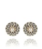 Wholesale Costume Earrings, Paved Crystal Pearl Stud Earring