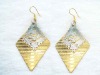 Trendy Brass made gold plated dangle earrings
