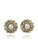 Costume Earrings, Antique Flower Pearl Stud Earring