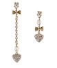 Wholesale Earrings, Rhinestone Heart Drop Earrings
