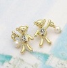 Wholesale lovely bear stud earrings, high quality bear theme costume jewelry