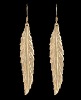 Earrings, Gold Tone Linear Leaf Earrings