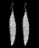 Wholesale Earrings, Silver Tone Linear Leaf Earrings