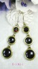 Wholesale 2011 fashion costume jewelry red gemstone gold plated drop earrings