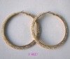 Wholesale 2011 fashion gold costume jewelry pave rhinestone crystal large gold hoop earrings