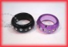 Wholesale Acrylic rhinestone ring/children jewelry/fashion jewelry/adjustable ring/alloy ring