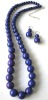 Wholesale 2011 fashion costume jewelry sapphire acrylic beads necklace and earring sets