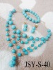 Wholesale fashion and costume blue beads jewelry sets 2011