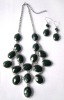 Wholesale 2012 fashion costume silver plated montana diamond jewelry set