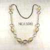 Wholesale Costume jewelry alloy necklace with resin stone