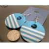 Wholesale Fashion costume jewelry lovely blue white stripe marine earrings