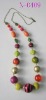 Wholesale 2011 fashion costume jewelry beautiful multi colored glass bead necklace