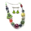 Wholesale fashion cheap handmade christmas tree,rhinestone beads,acrylic beads costume necklace earring jewelry set.bali jewellery