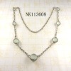 Wholesale Costume jewelry alloy necklace with resin stone