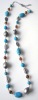 Wholesale 2011 new design fashion costume jewelry long natural turquoise stone bead necklace