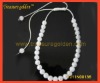 Wholesale Fashion jewelry /White beaded with adjustable rope necklaces