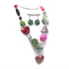 Wholesale fashion cheap handmade multicolor christmas tree,rhinestone beads,acrylic beads costume necklace earring jewelry set factory