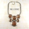 Wholesale Costume jewelry alloy necklace with resin stone