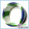 Wholesale Handmade Resin Bangle Bracelet with Solid Blue, White And Green Straps