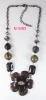 Wholesale 2011 fashion costume jewelry stud topaz crystal resin rose flower necklace pendant