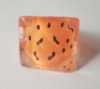 Wholesale fahion plastic acrylic colour printing costume finger ring