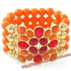 Wholesale fashion luxury acrylic beads bracelet bangle with gemstone ,costume jewelry