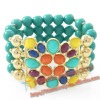 Wholesale fashion luxury acrylic beads bracelet bangle with gemstone ,costume jewelry
