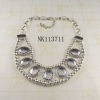 Wholesale Costume jewelry alloy chunky chain necklace with resin stone