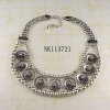 Wholesale Costume jewelry alloy chunky chain necklace with resin stone