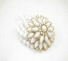 Wholesale Fashion costume jewelry charming flower beaded bracelet(white)
