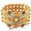 Wholesale fashion luxury acrylic beads bracelet bangle with gemstone ,costume jewelry