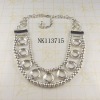 Costume jewelry alloy chunky chain necklace with resin stone