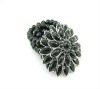 Fashion costume jewelry charming flower beaded bracelet(black)