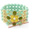 Wholesale fashion luxury acrylic beads bracelet bangle with gemstone ,costume jewelry