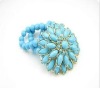 Wholesale Fashion costume jewelry charming flower beaded bracelet(blue)