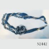 Wholesale costume cloth flower jewelry or braided cloth necklace