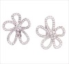 Wholesale Costume jewelry silver earring in stock/cheap silver earrings/summer 2011 fashion flower earrings