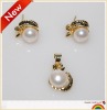 Wholesale Simple design 7-8mm Alloy White Pearl Jewelry Set JS303