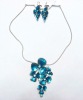 Wholesale trendy flower cluster earrings and necklace