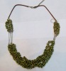 Wholesale 5 strands green beads necklace