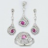 Wholesale New costume jewelry set, 925 silver with cz