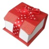 Gift paper box with red bowknot for jewelery