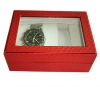 Red and white jewelry watch box
