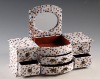 Fabric jewellery box with 1 mirror and 6 drawers