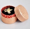 Wholesale yellow fashion design round paper gift box