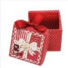 Wholesale Square jewelry gift box with ribbon and dots