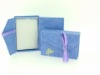 Purple jewelry gift box with bow tie for closure