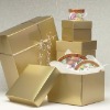 Wholesale metallic shiny gold and silver folding gift box