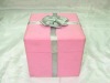 Wholesale Satin fabric jewelry box with bow on the top
